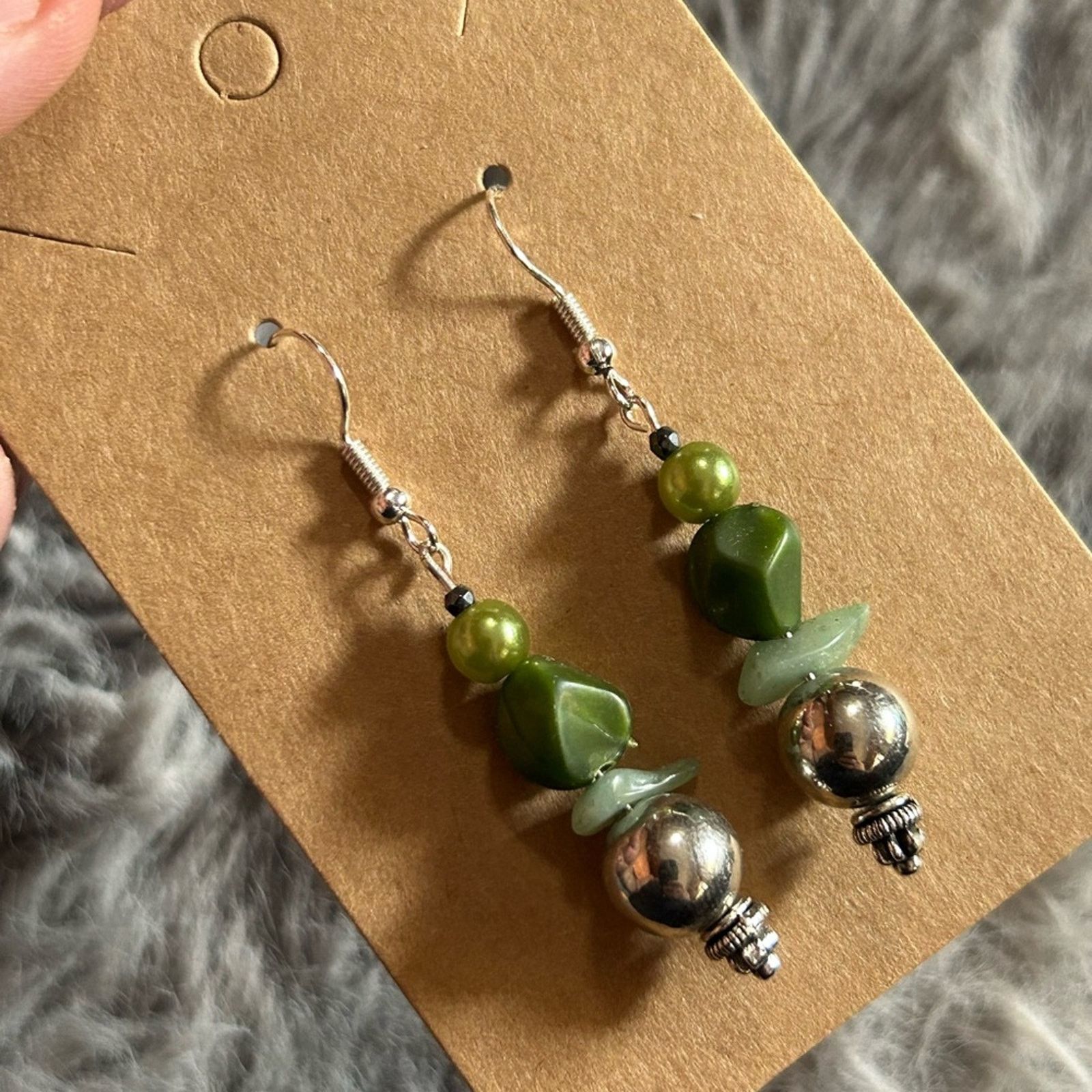 Handmade Handcrafted vintage bead pearl elegant dangle earrings Size ONE SIZE - 1 Thumbnail