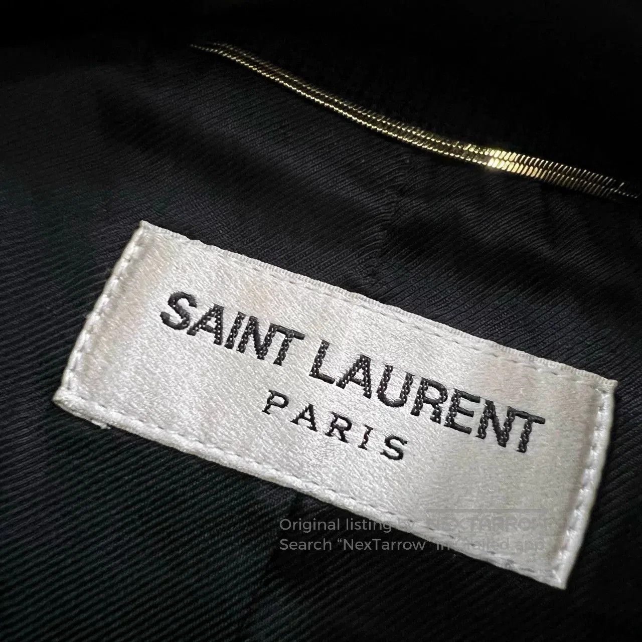 Saint Laurent Paris Saint Laurent Dark Blue Leather Accent Jacket. Size US M / EU 48-50 / 2 - 3 Thumbnail