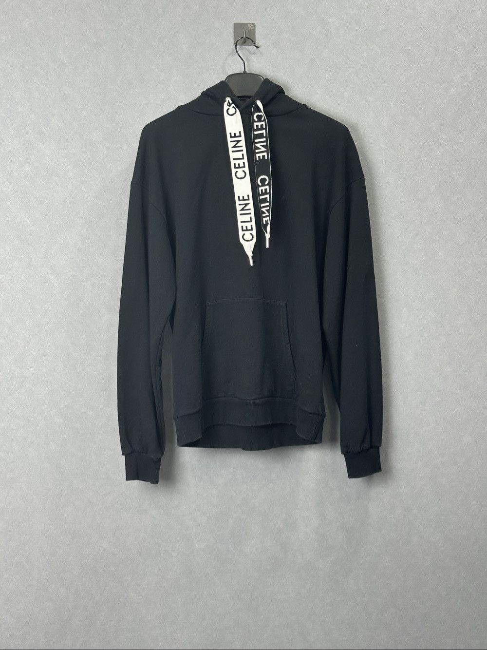 Celine Celine Logo Drawstring Hoodie Black Size M Size US M / EU 48-50 / 2 - 1 Thumbnail