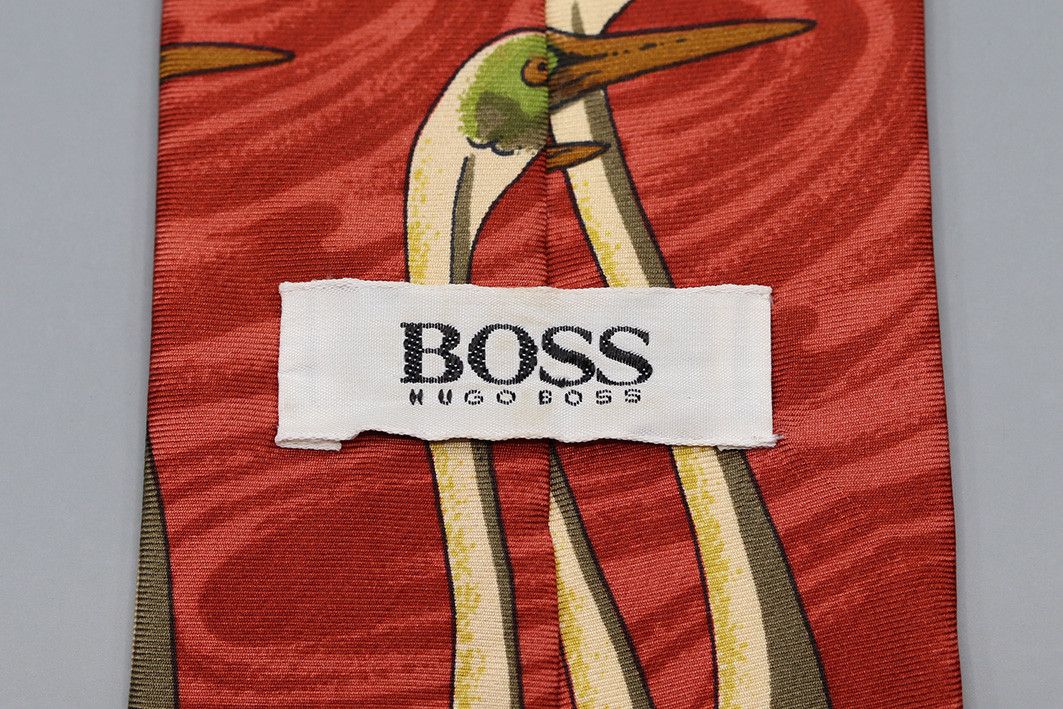 Hugo Boss × Vintage Vintage Hugo Boss Tie with Cranes Size ONE SIZE - 3 Thumbnail