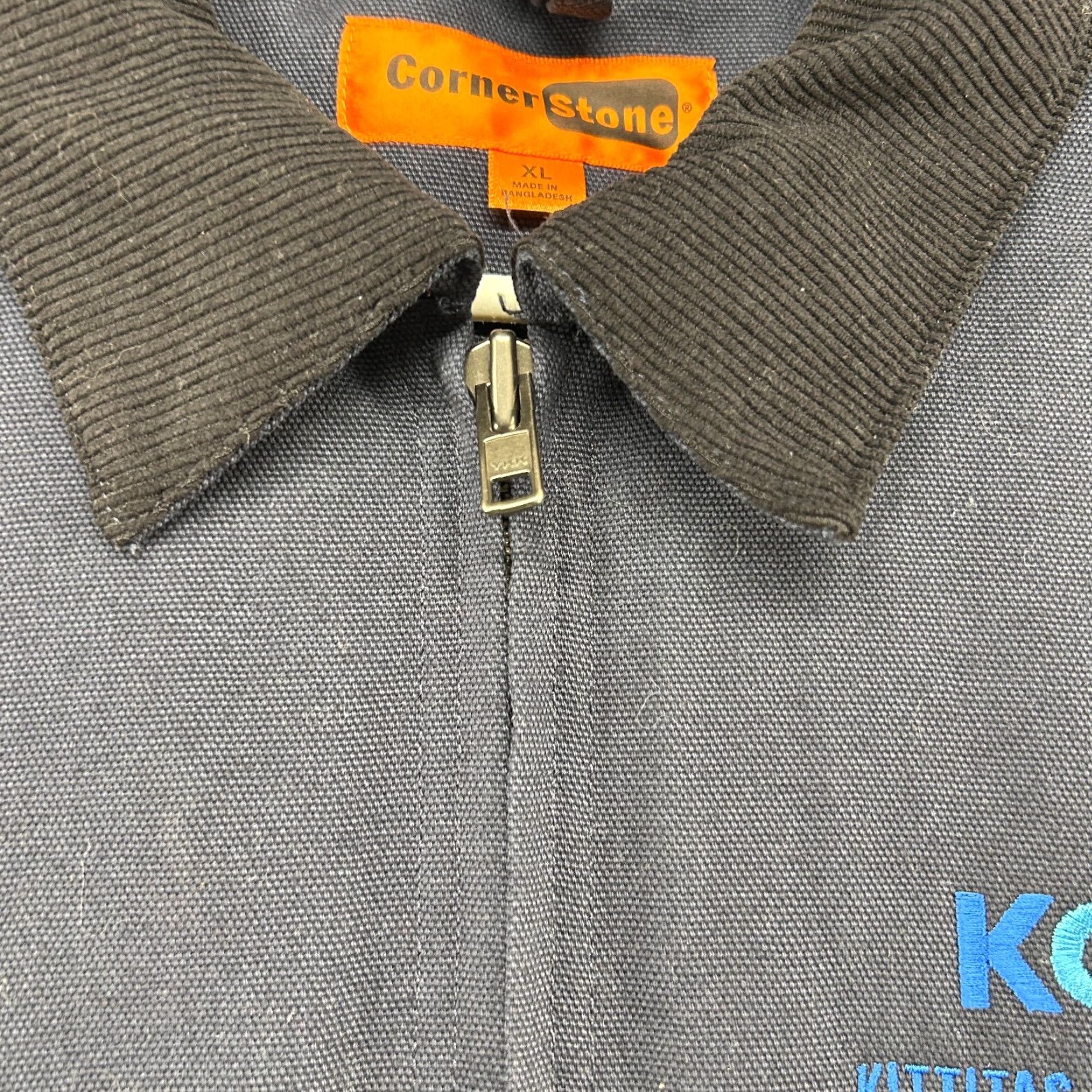 Vintage Corner Stone Jacket Mens XL Blue Navy Canvas Quilted Lined Workwear Bomber Jacket 90s Winter Regular Mens Size US XL / EU 56 / 4 - 5 Thumbnail