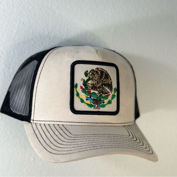 Designer NEW MEXICO SEAL PATCH CREAM SEUDE TRUCKER MESH CAP HAT Size ONE SIZE - 3 Thumbnail