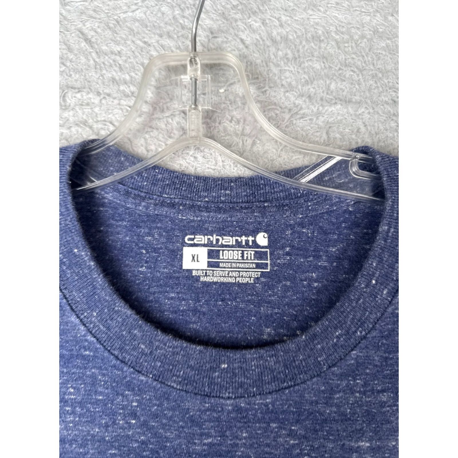 Carhartt Carhartt Mens T-Shirt XL Heather Blue Cotton Blend Pocket Crew Workwear Shirt Mens Size US XL / EU 56 / 4 - 7 Thumbnail