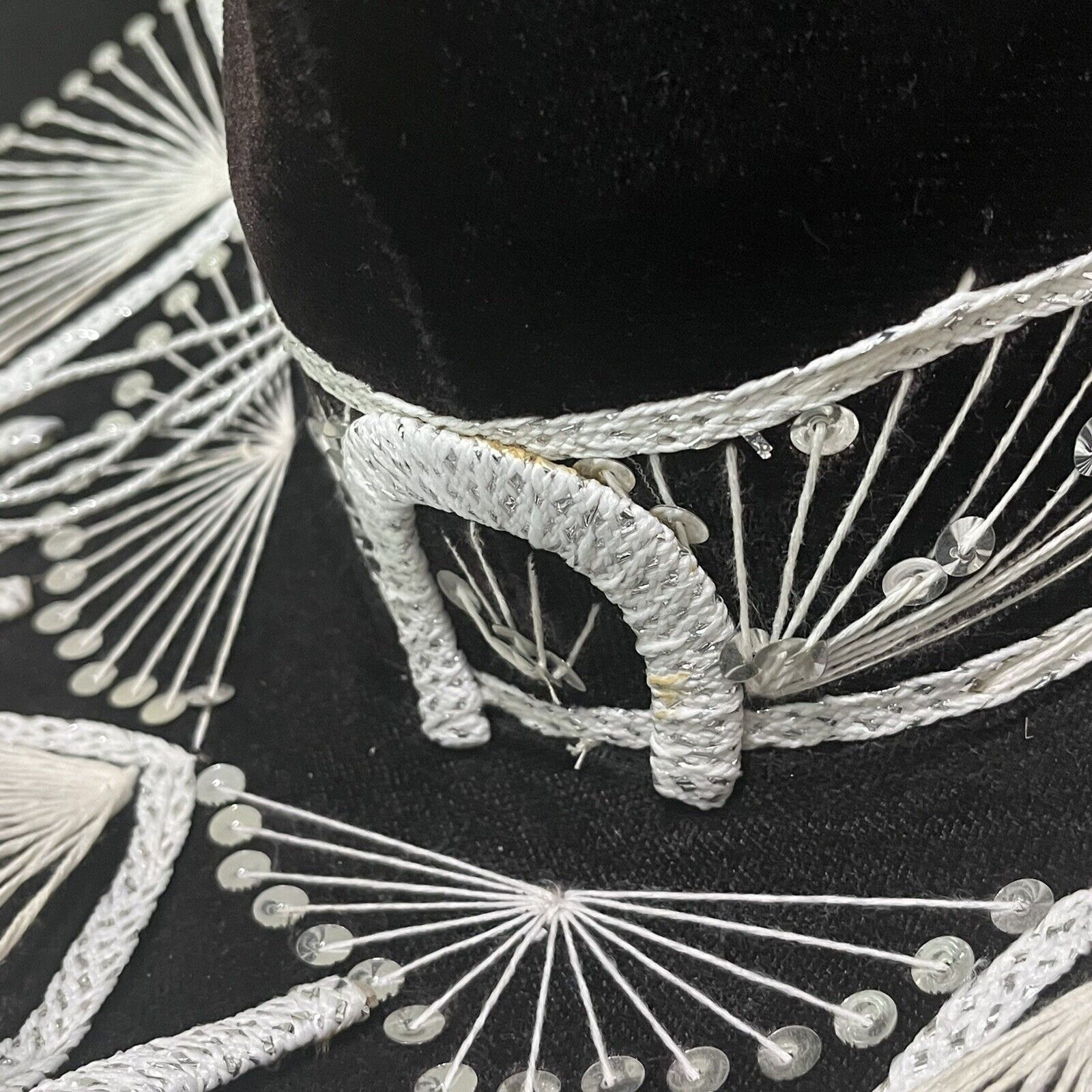 Pigalle Pigalle Mexican Mariachi Sombrero Black & White Horseshoes Size ONE SIZE - 11 Thumbnail