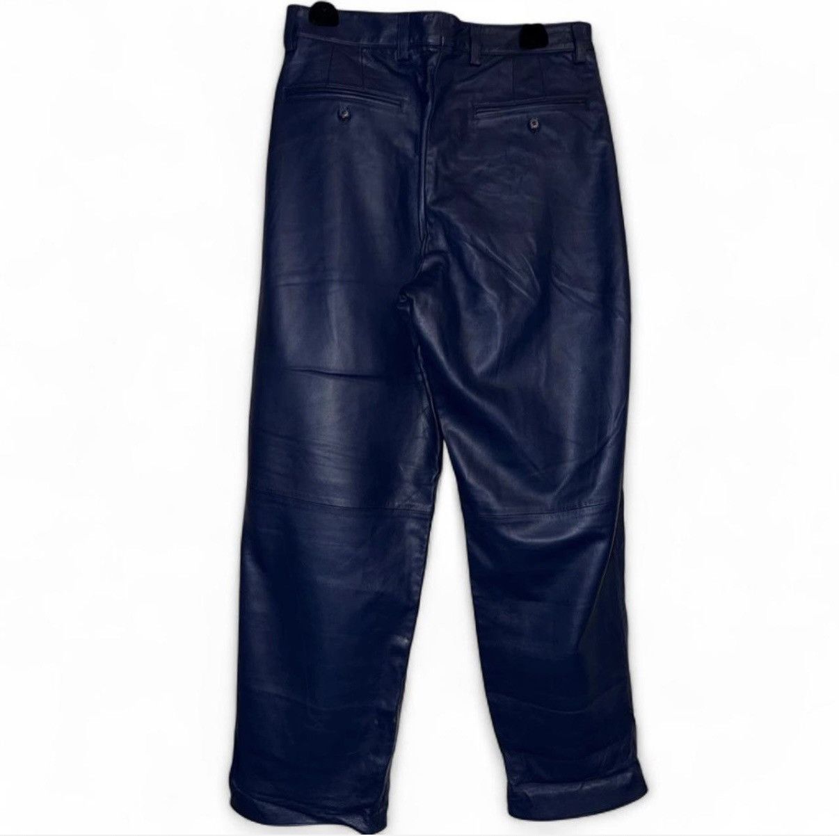Paul Smith Paul Smith dark blue leather pleated wide leg pants Size US 32 / EU 48 - 3 Thumbnail