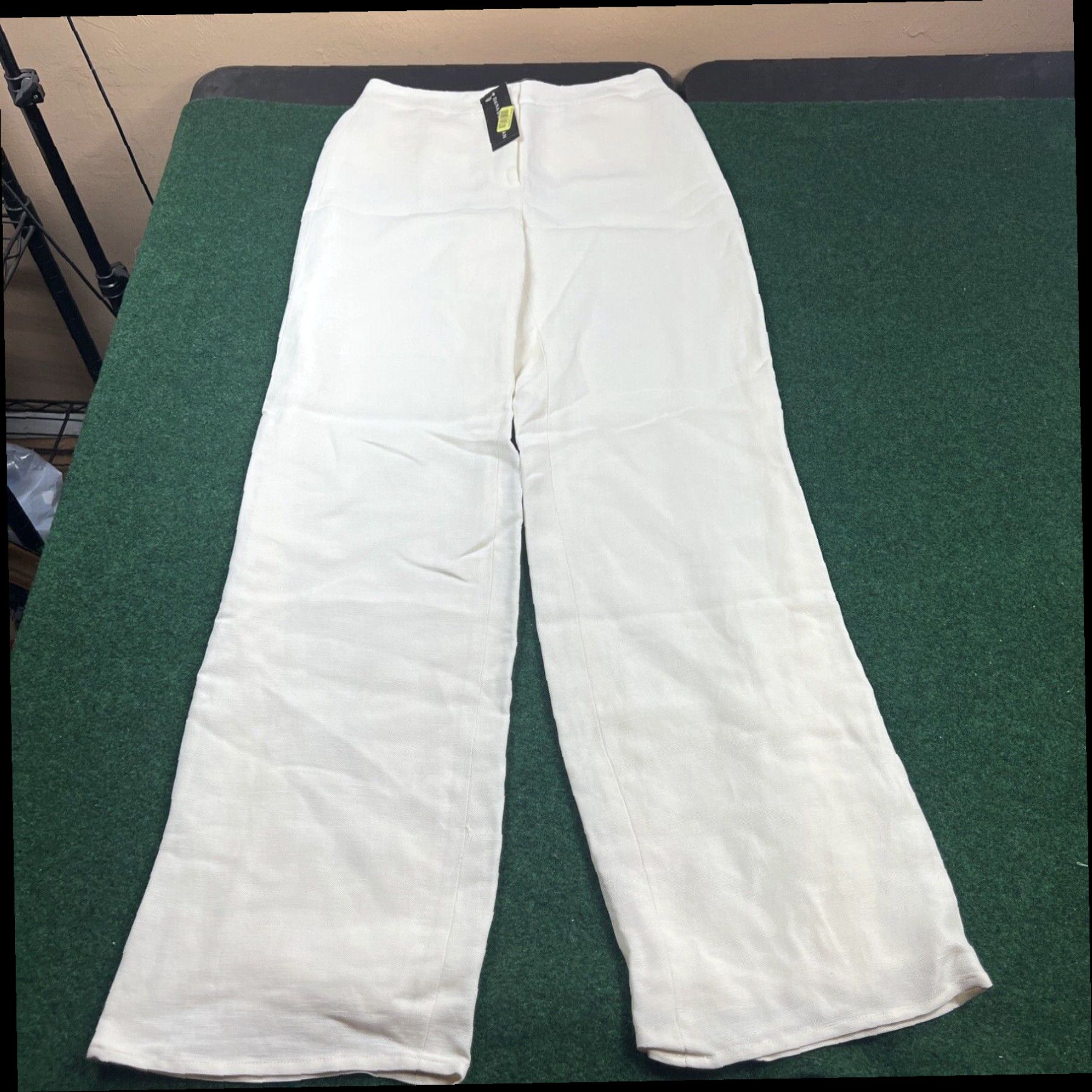 Vintage Dana Buchman Womens Pants size 4 Ivory Linen Blend Lined Pockets New 29x32 $250 Size 27" / US 4 / IT 40 - 1 Thumbnail