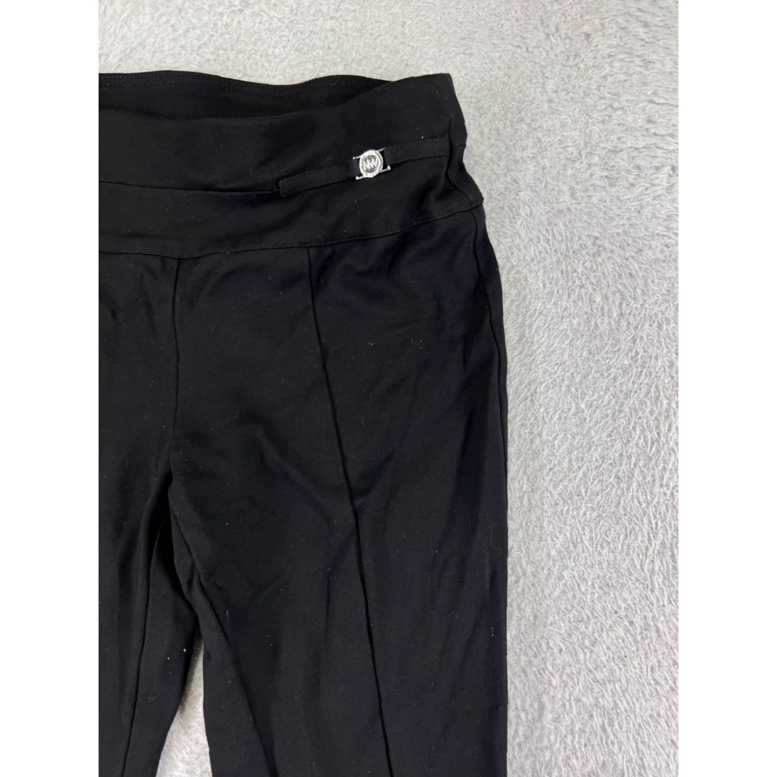 Nine West Nine West Pants Womens Petite Small Black Pull On Knit Flat Front Straight Leg Chino Style 30in Inseam PS Womens Black Knit Pants Size 28" / US 6 / IT 42 - 7 Thumbnail