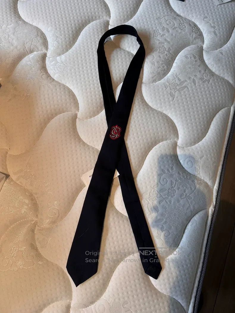 Gucci Gucci Dark blue snake-shaped embroidered tie Size ONE SIZE - 1 Thumbnail