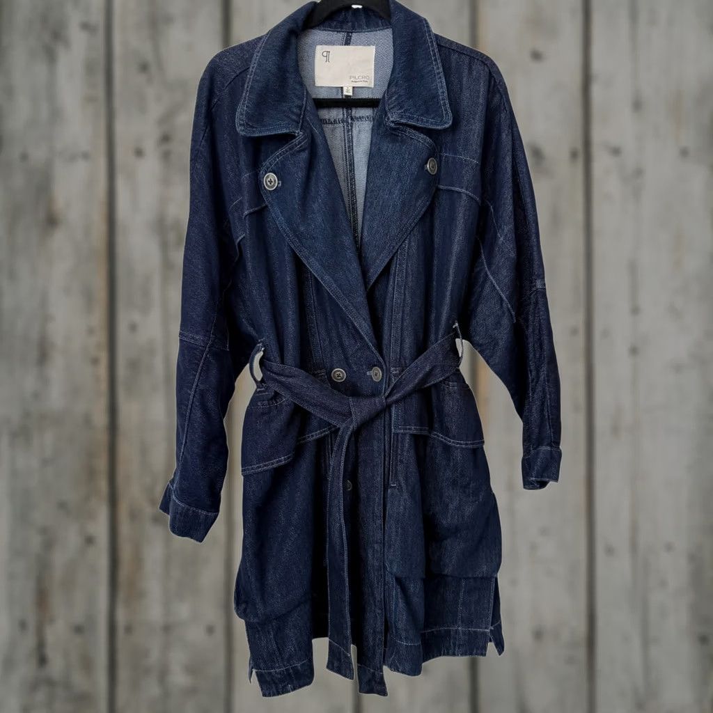 Anthropologie VINTAGE Anthropologie X Pilcro Denim Trench Coat Jacket Dolman Oversized Dark Washed M Womens Size M / US 6-8 / IT 42-44 - 1 Thumbnail