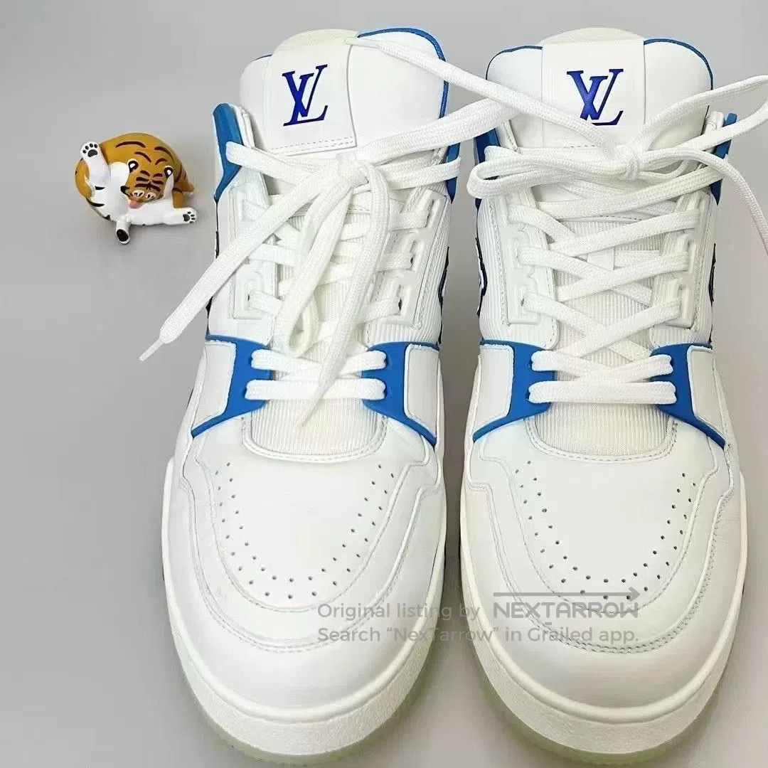 Louis Vuitton LV Trainer Blue White. Size US 10 / EU 43 - 4 Thumbnail