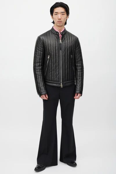 Tom Ford o1loc1c0525 TFL722 Leather Jacket in Black Size US S / EU 44-46 / 1 - 3 Thumbnail