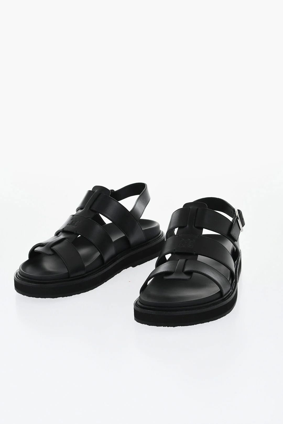 Celine og1mm0426 Leather Sandals in Black Size US 8 / EU 41 - 3 Thumbnail