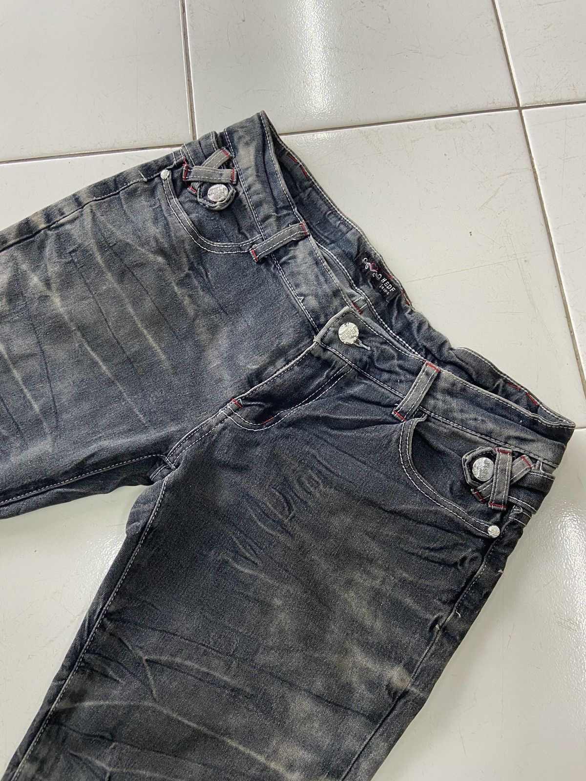 If Six Was Nine HEDF JEANS FLARE STYLE JEANS Size 30" / US 8 / IT 44 - 4 Thumbnail