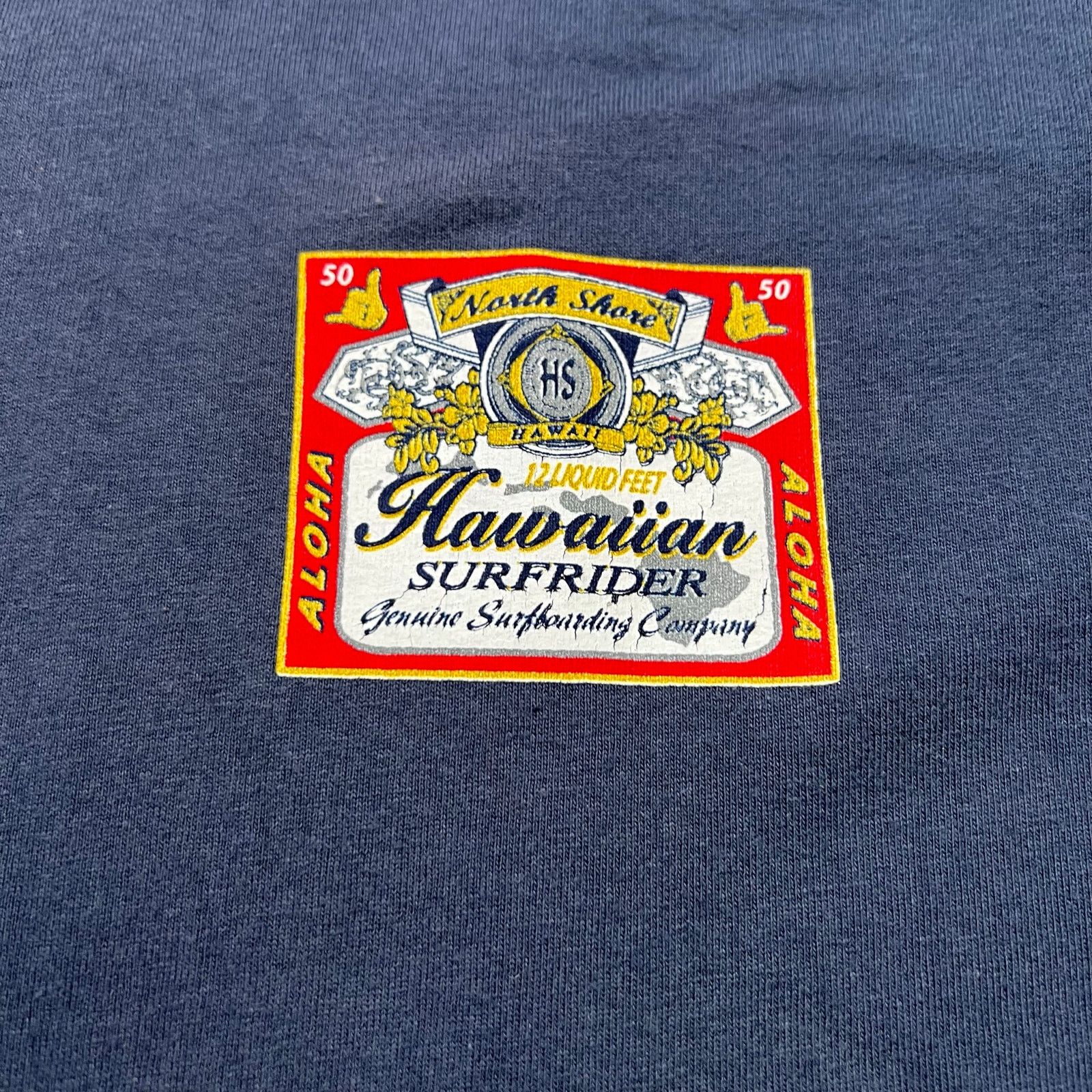 Hanes Y2K Aloha North Shore HS Hawaiian Surfrider Blue T-Shirt L Size US L / EU 52-54 / 3 - 2 Thumbnail