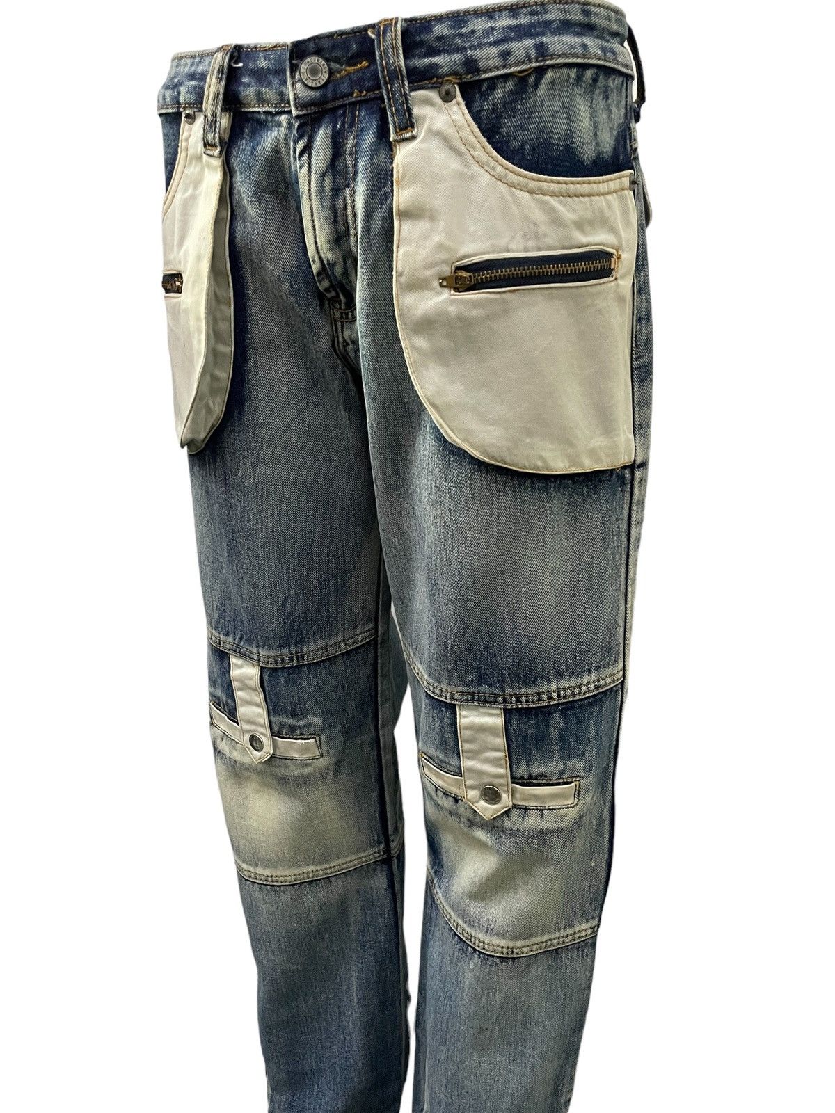 Hysteric Glamour × Japanese Brand Guwawa Japan Enzyme Wash Loose Baggy Kevlar Jeans Size US 29 - 4 Thumbnail