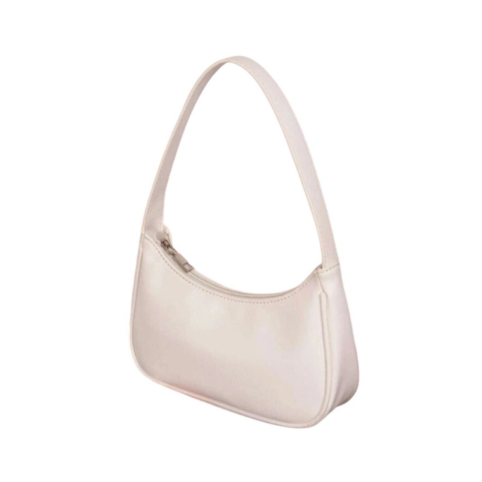Other Micas Women's White Faux Leather Zip Up Shoulder Bag Size ONE SIZE - 2 Thumbnail
