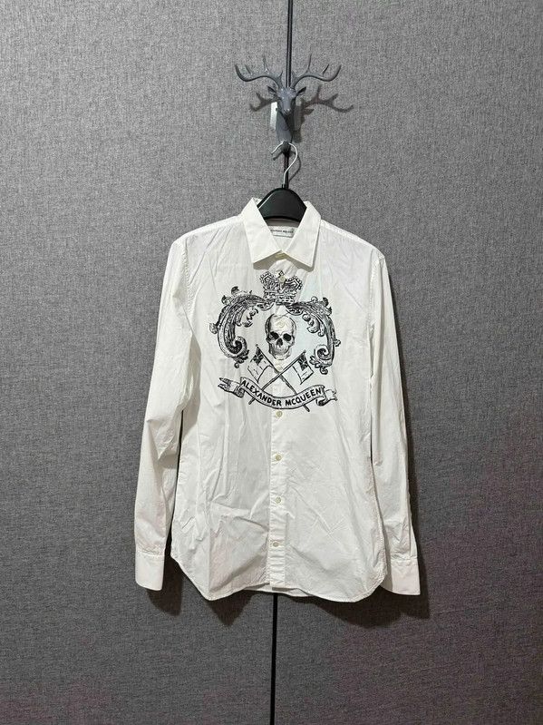 Alexander McQueen Alexander McQueen White Cotton Logo Shirt 0089 Size US S / EU 44-46 / 1 - 1 Thumbnail