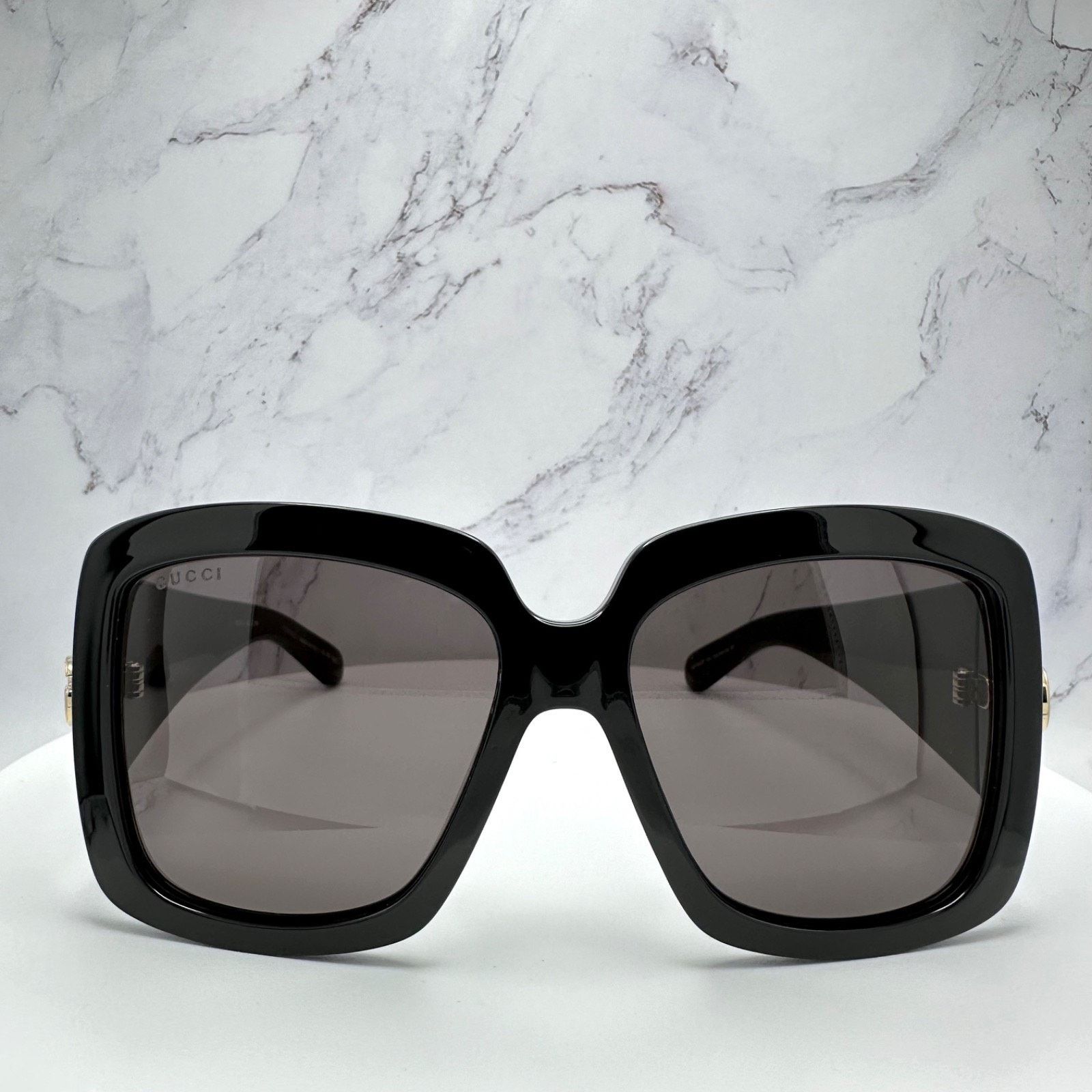 Gucci New GUCCI Sunglasses Wrap Square Black Gold Metal Authentic Size ONE SIZE - 2 Thumbnail