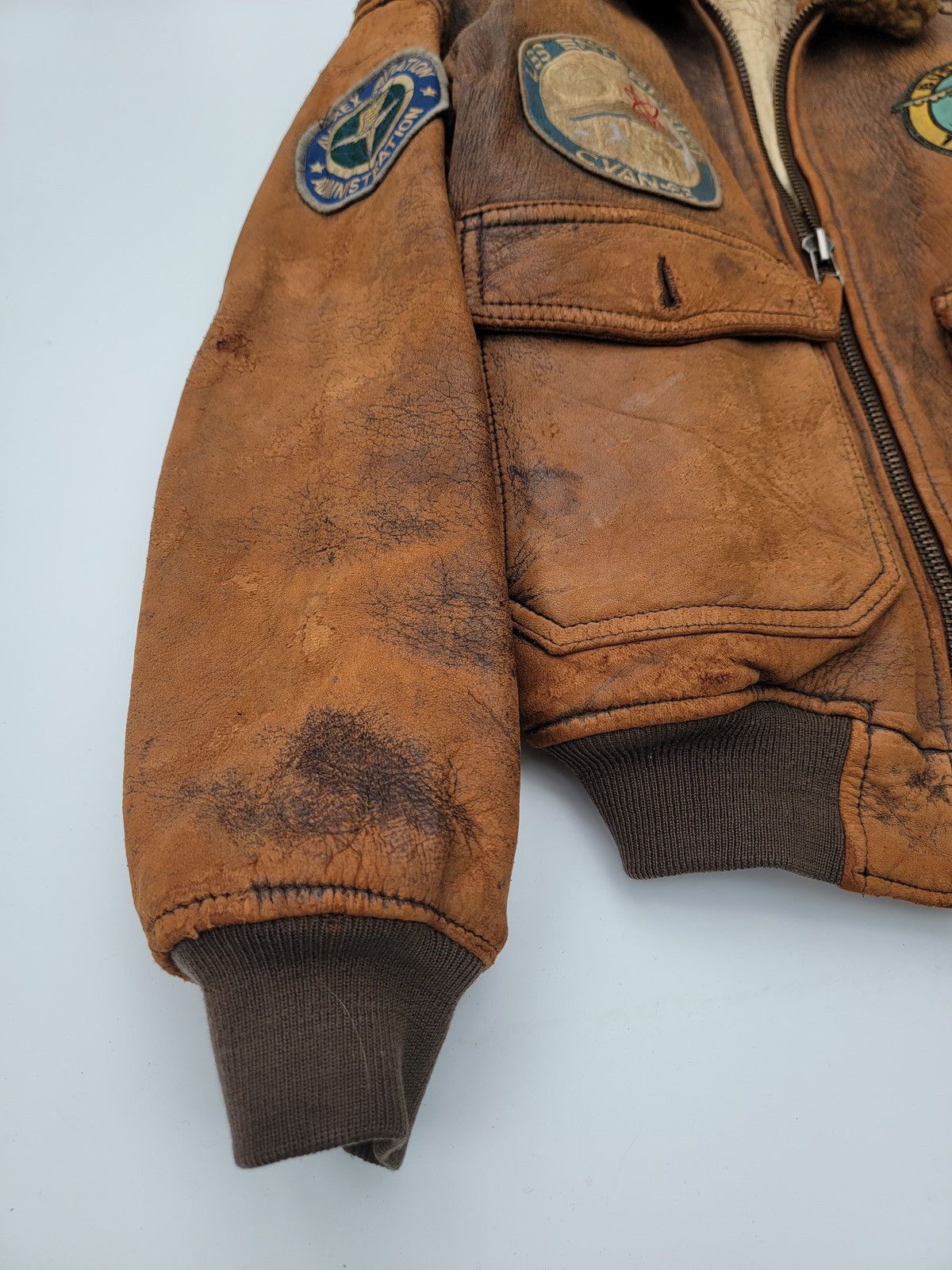 Avirex ✅️Vintage 80s Brown Avirex G-1 Flight Us Leather Jacket Size US L / EU 52-54 / 3 - 4 Thumbnail