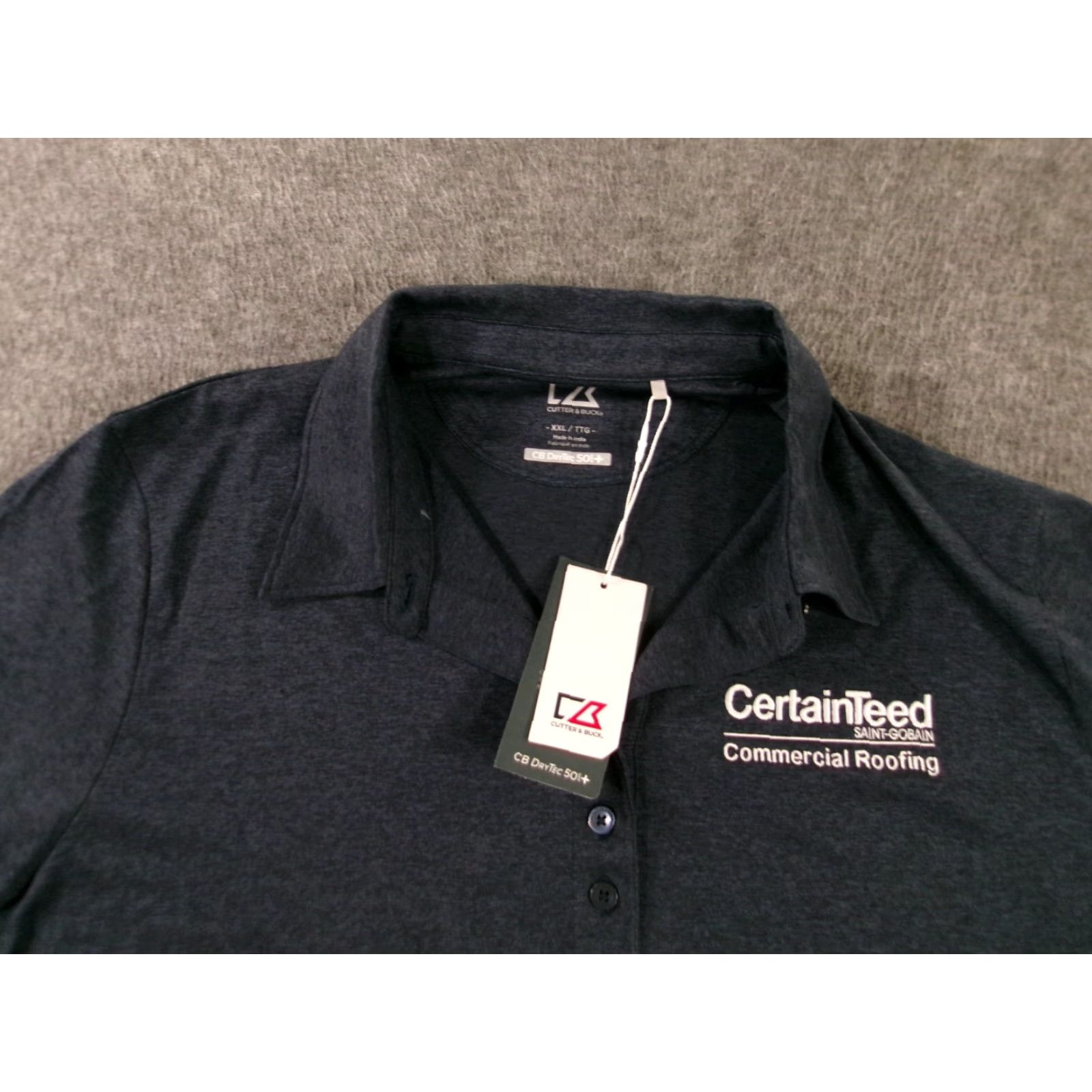 Cutter & Buck Cutter Buck Polo Shirt Women XXL Gray CertainTeed Saint Gobain Roofing CB Drytec Size XXL / US 16-18 / IT 52-54 - 2 Thumbnail