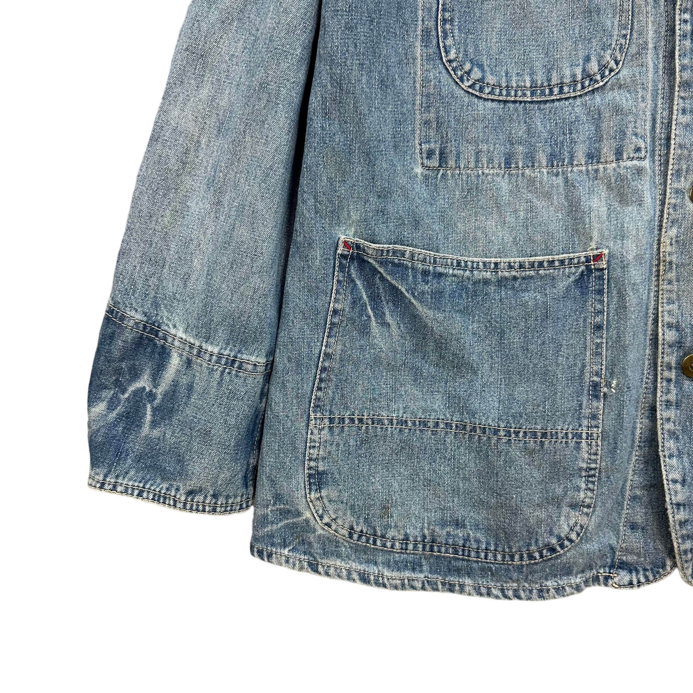 Japanese Brand US NAVAL WASHED DENIM CHORE JACKET #7985-195 Size US L / EU 52-54 / 3 - 5 Thumbnail