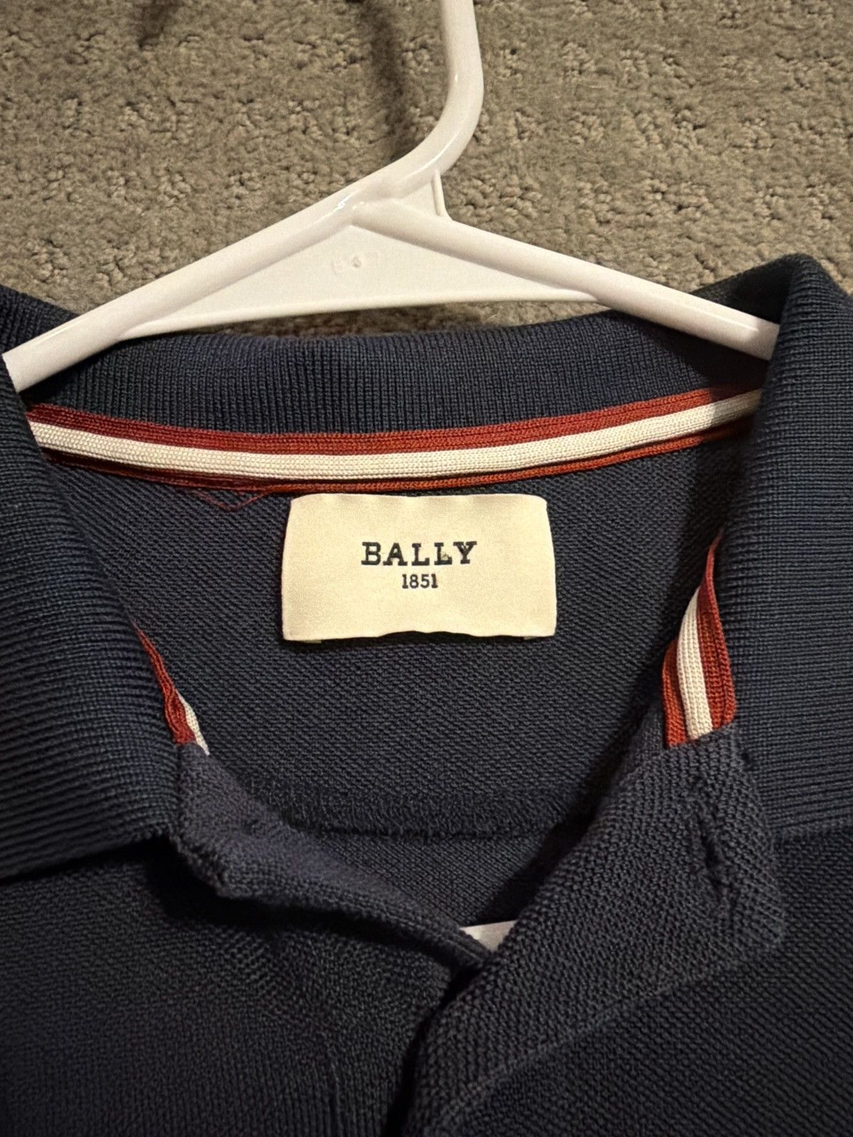 Bally Bally Polo red & navy blue Size US M / EU 48-50 / 2 - 3 Thumbnail