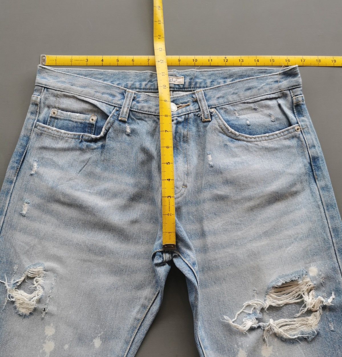 Japanese Brand GF Moment Back Hit Distressed Denim Jean Size US 33 - 8 Thumbnail