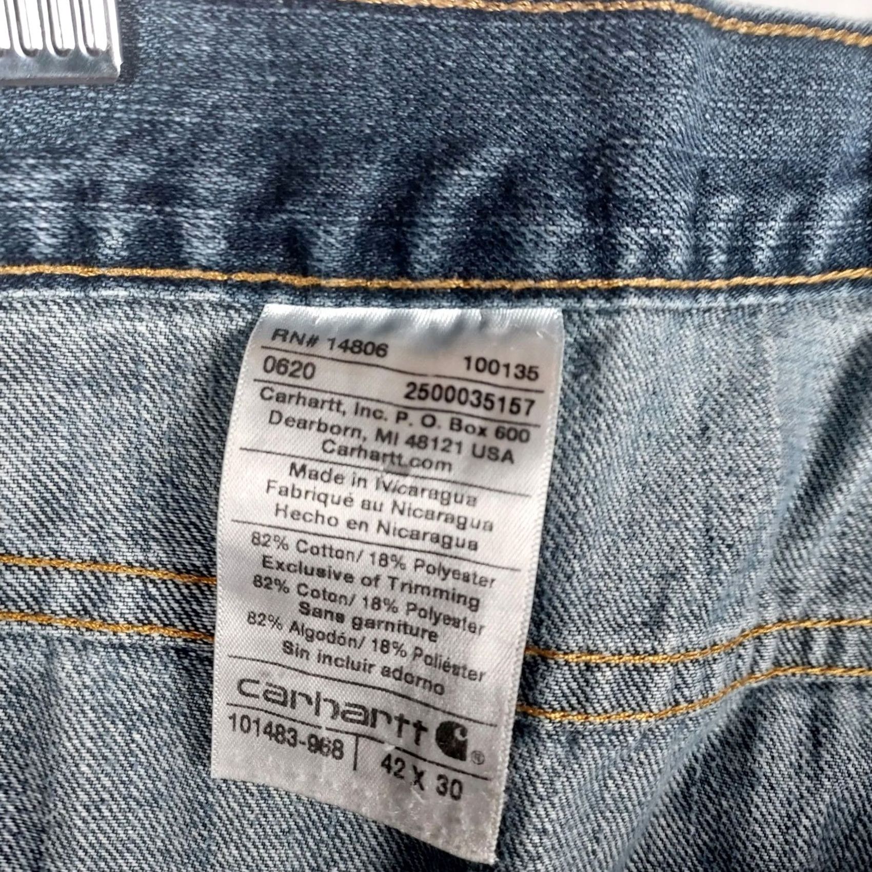 Carhartt Carhartt Jeans Mens Relaxed Fit 42x30 Blue Denim USA Made Size US 42 / EU 58 - 7 Thumbnail