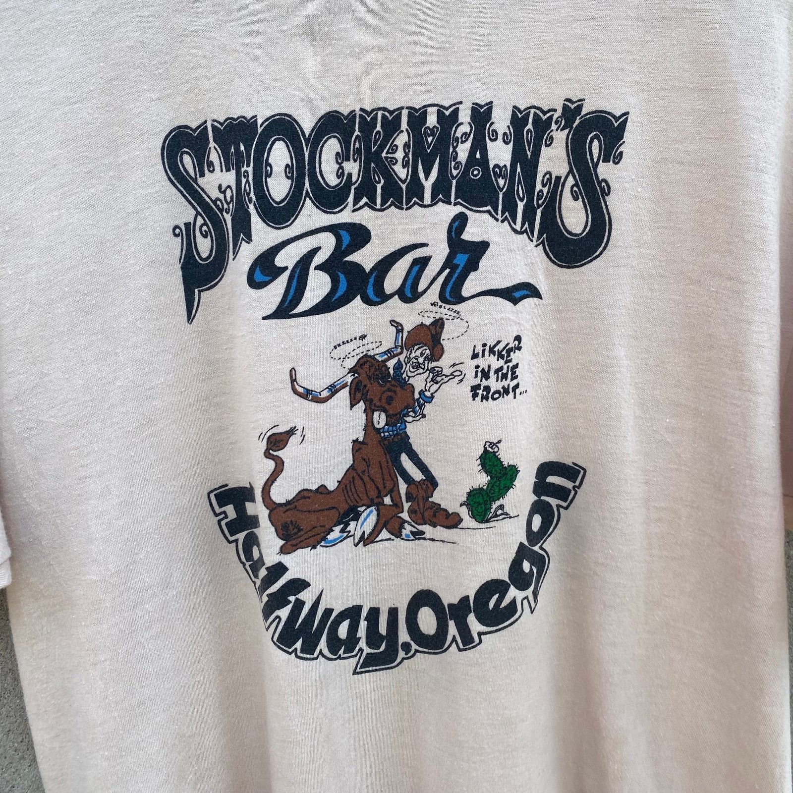 Hanes × Vintage Vintage Stockman's Bar Raunchy Comedy Poker Western T Shirt Size US L / EU 52-54 / 3 - 3 Thumbnail