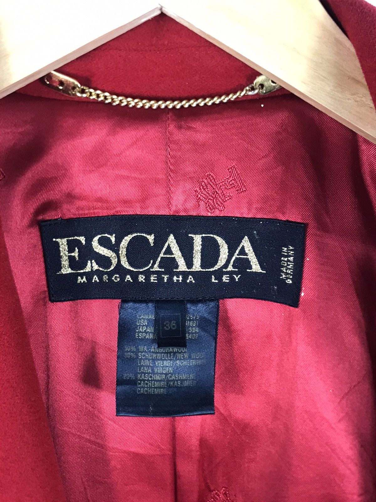 Escada ⚡️Luxury Escada Wool Single Breast Coat Size XS / US 0-2 / IT 36-38 - 9 Thumbnail