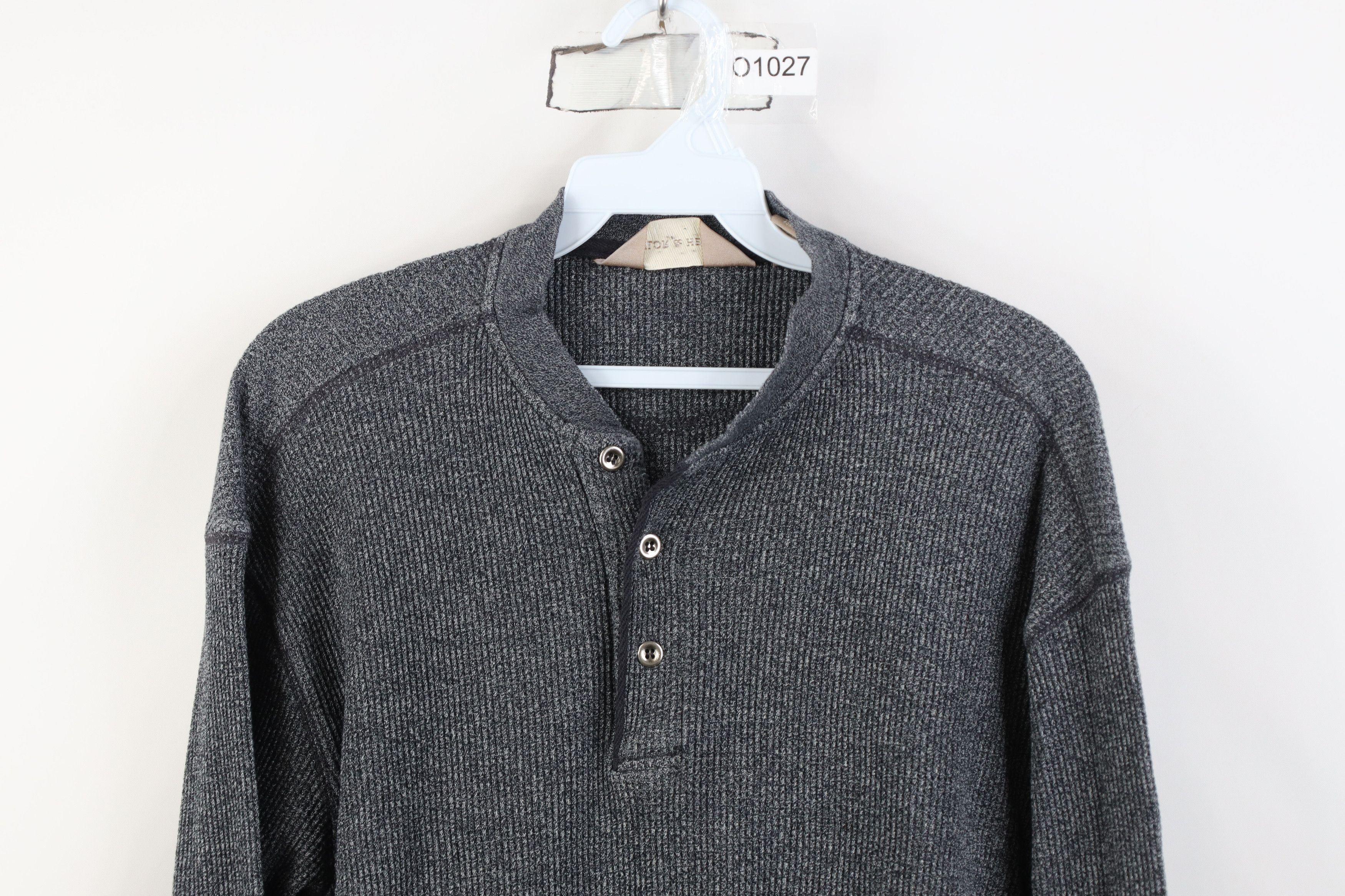 Vintage Vintage 90s Y2K Streetwear Knit Long Sleeve Henley T-Shirt Size US L / EU 52-54 / 3 - 2 Thumbnail