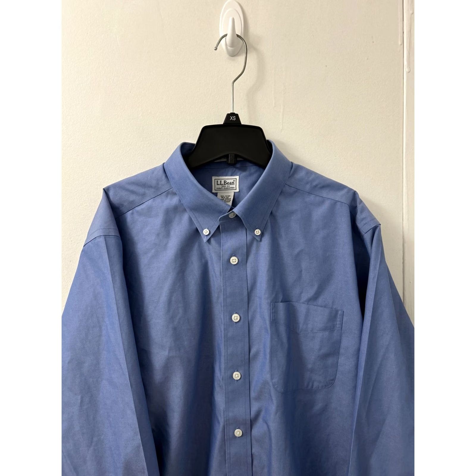 Vintage LL Bean Shirt Mens 16.5 Blue Wrinkle Free Pinpoint Oxford Traditional Button-Up Pocket Shirt Mens Regular 100% Cotton Blue Preppy Classic 251423 Size US XL / EU 56 / 4 - 2 Thumbnail