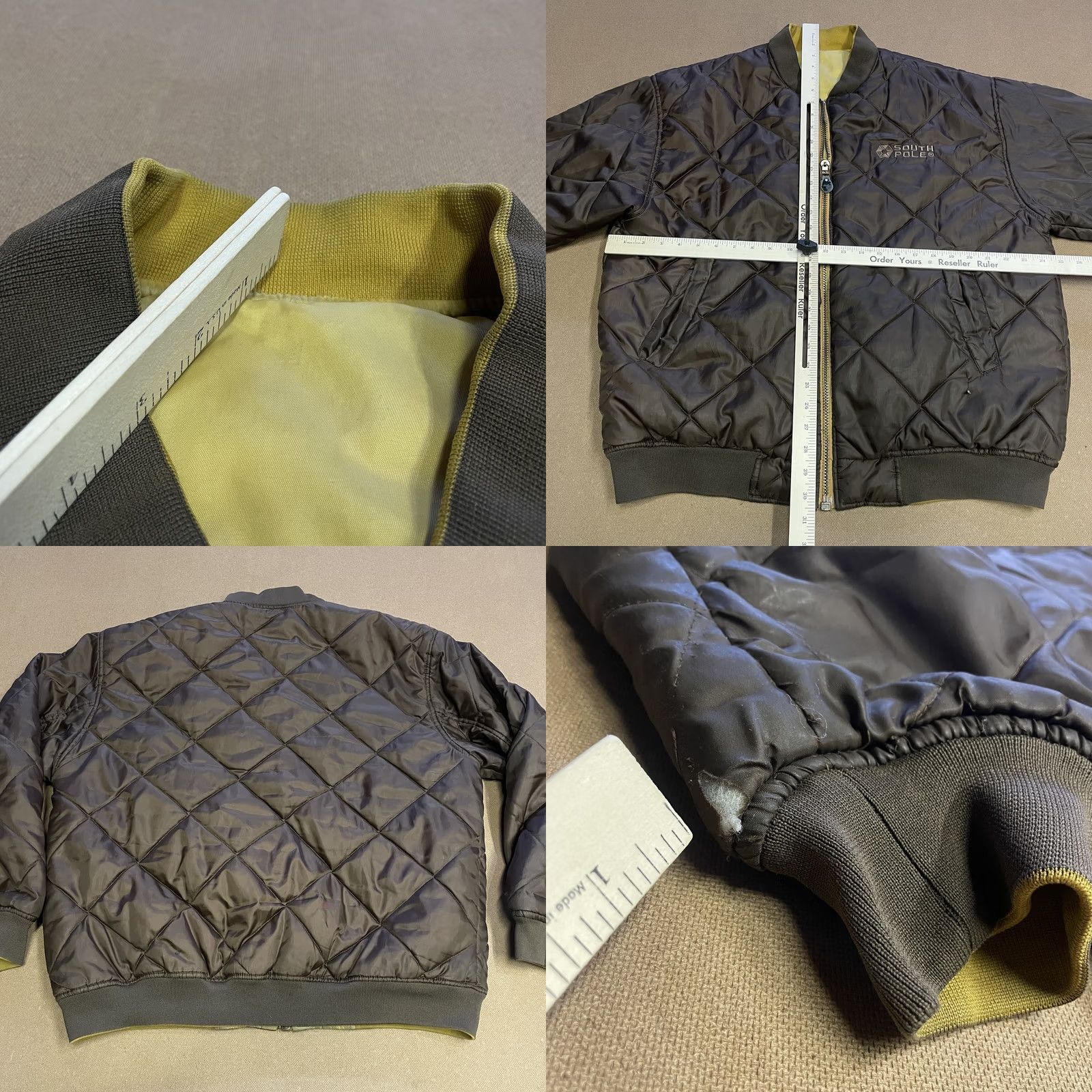 Southpole VINTAGE South Pole Jacket Mens XL Brown Yellow Quilted Bomber Reversible Streetwear Size US XL / EU 56 / 4 - 8 Thumbnail