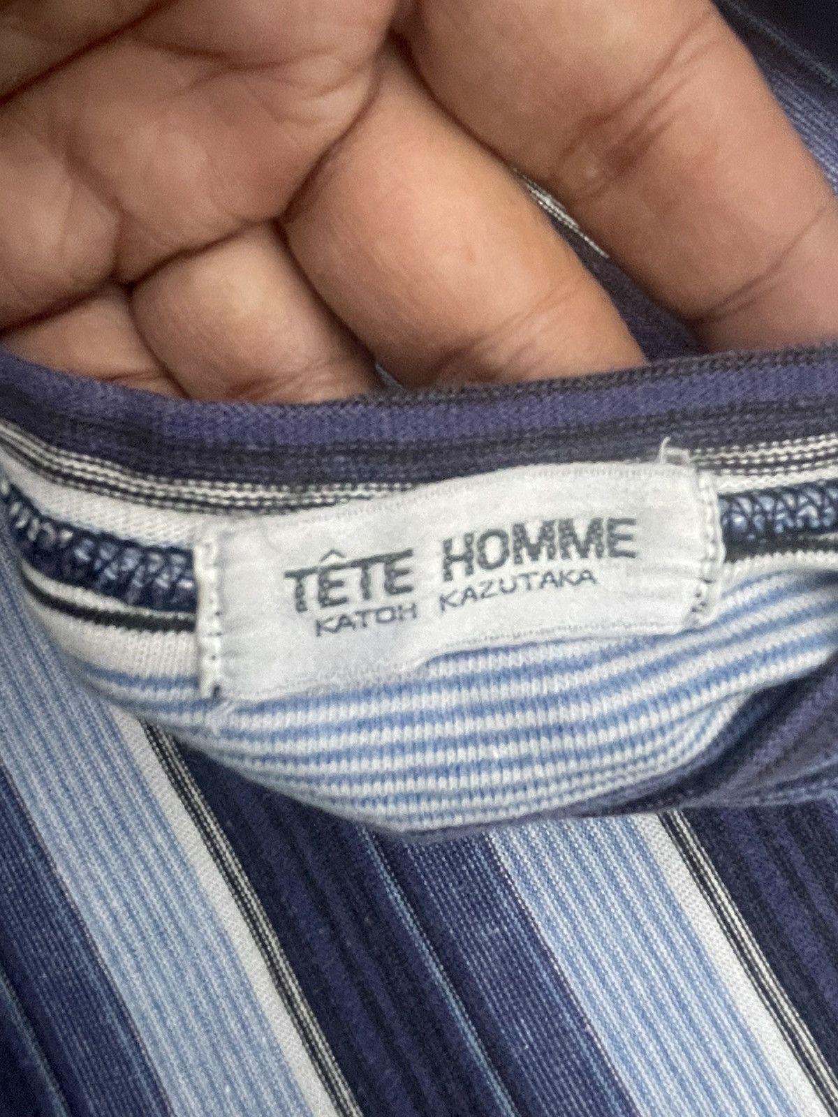 Japanese Brand × Tete Homme × Vintage Tete Homme Katoh Kazutaka Stripe Tee Size US M / EU 48-50 / 2 - 12 Thumbnail