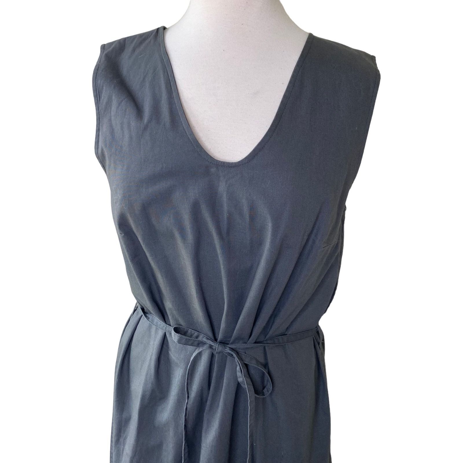 Kowtow KOWTOW Belted Scoop Neck Sleeveless Maxi Dress Gray Medium Size M / US 6-8 / IT 42-44 - 5 Thumbnail