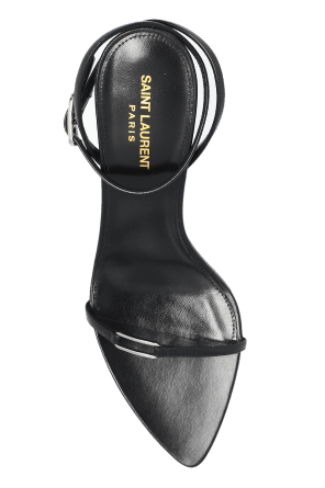 Saint Laurent Paris o1s1wg110925775116 Kitty Sandals in Shiny Leather in Black Size US 7 / IT 37 - 5 Thumbnail
