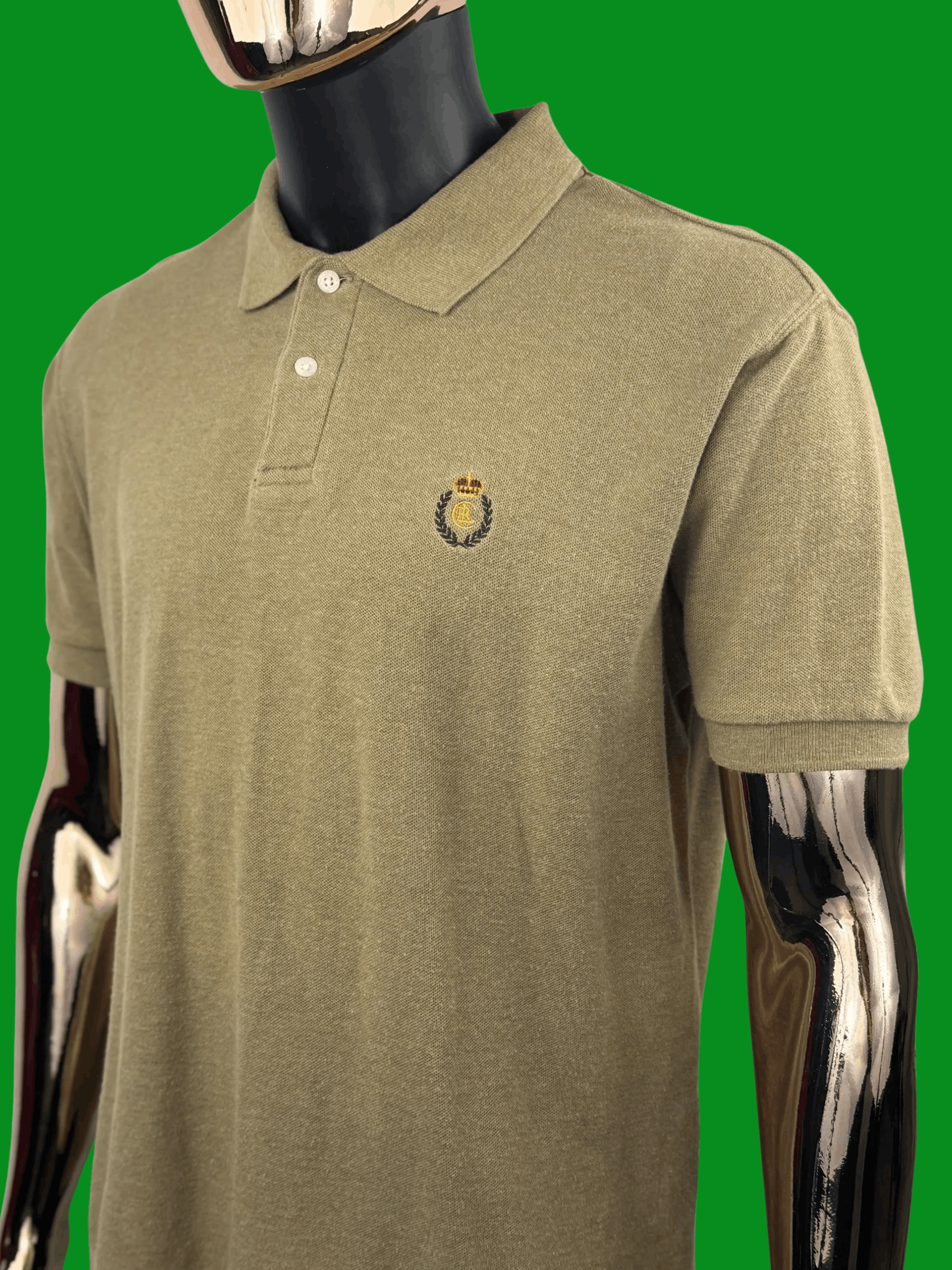 Polo Ralph Lauren VTG Chaps Ralph Lauren Crest Logo Shirt Khaki/Olive Green Size US S / EU 44-46 / 1 - 1 Thumbnail