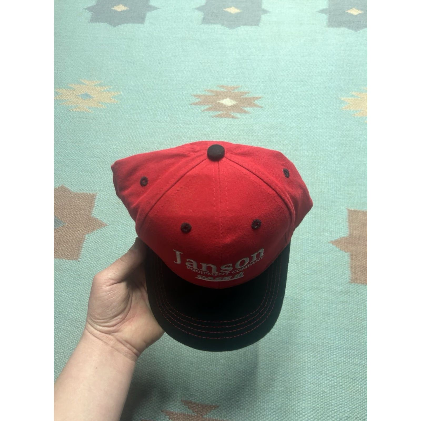 Equipment VINTAGE Case Janson Equipment strapback hat cap IH tractor farm NOS Baseball Cap Men Adjustable Red Size ONE SIZE - 3 Thumbnail