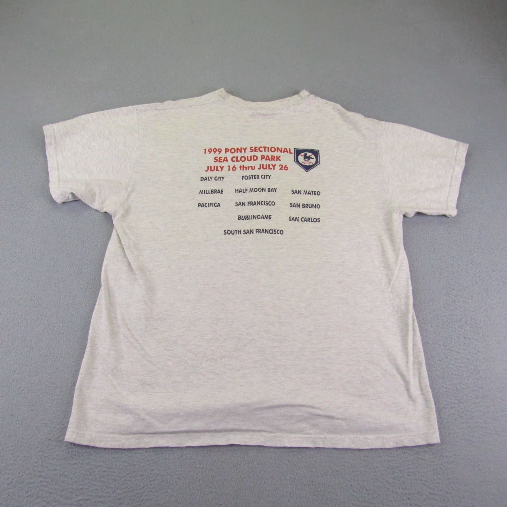 Hanes VINTAGE Hanes Baseball Shirt Mens Large Gray 1999 90s California Outdoor Sports Crew Neck Short Sleeve Cotton Knit Logo T-Shirt Mens Size US L / EU 52-54 / 3 - 6 Thumbnail