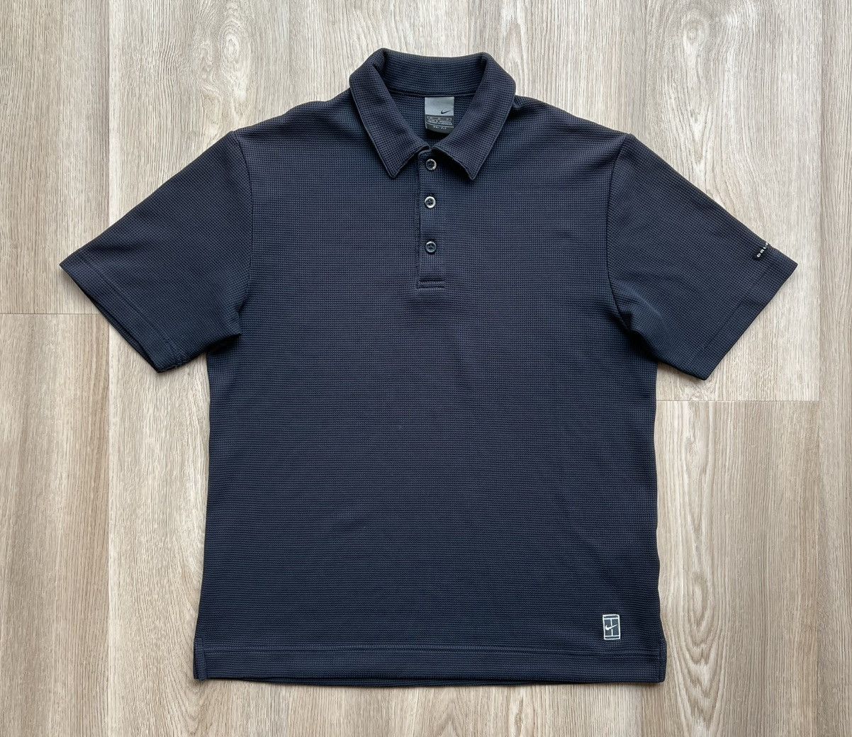 Nike × Vintage Vintage Nike Court Waffle Polo Navy Blue T-shirt Size US M / EU 48-50 / 2 - 1 Thumbnail