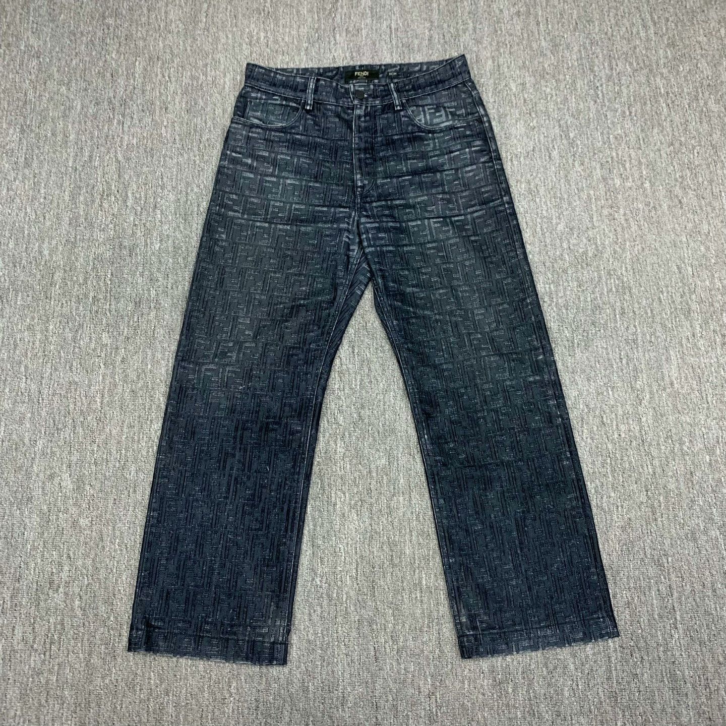 Fendi fendi blue double f print denim pants Size US 32 / EU 48 - 1 Thumbnail