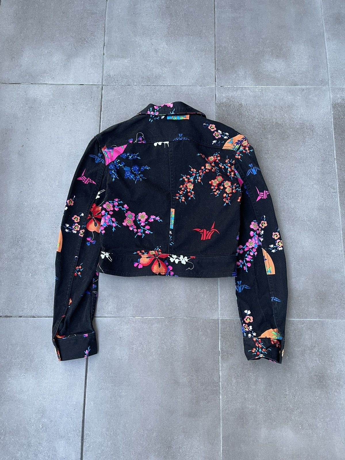 Versace AW11 Versace X H&M Abstract Printed Black Denim Jacket Size XS / US 0-2 / IT 36-38 - 6 Thumbnail