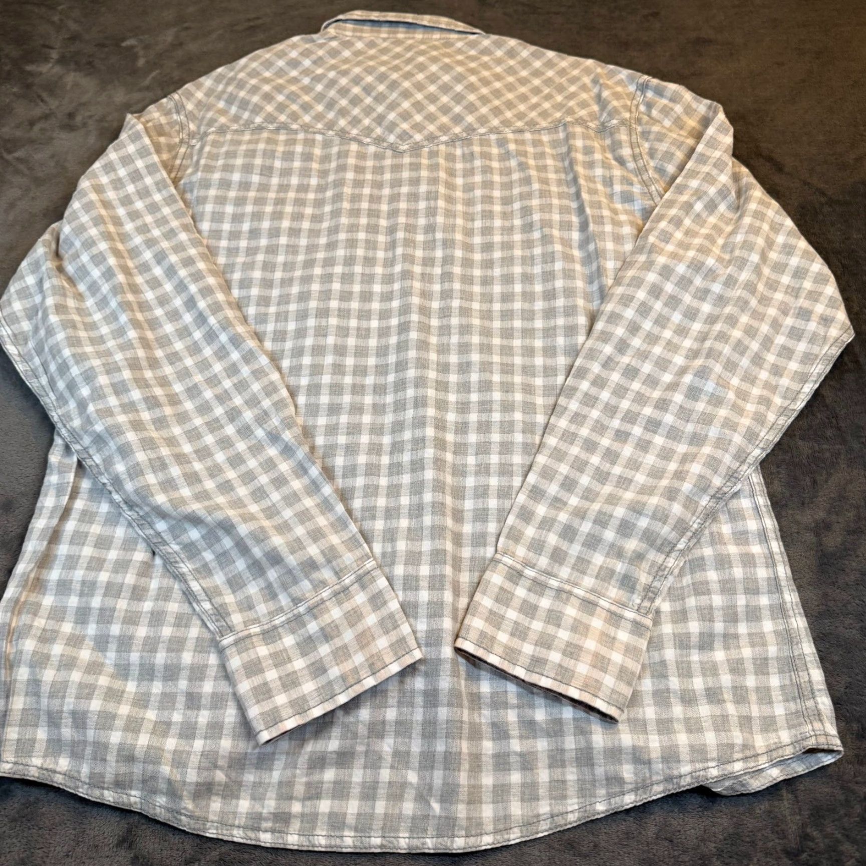 Wrangler VINTAGE Wrangler Retro Premium Grey White Gingham Western Pearl Snap Shirt Men Large NWT Size US L / EU 52-54 / 3 - 5 Thumbnail