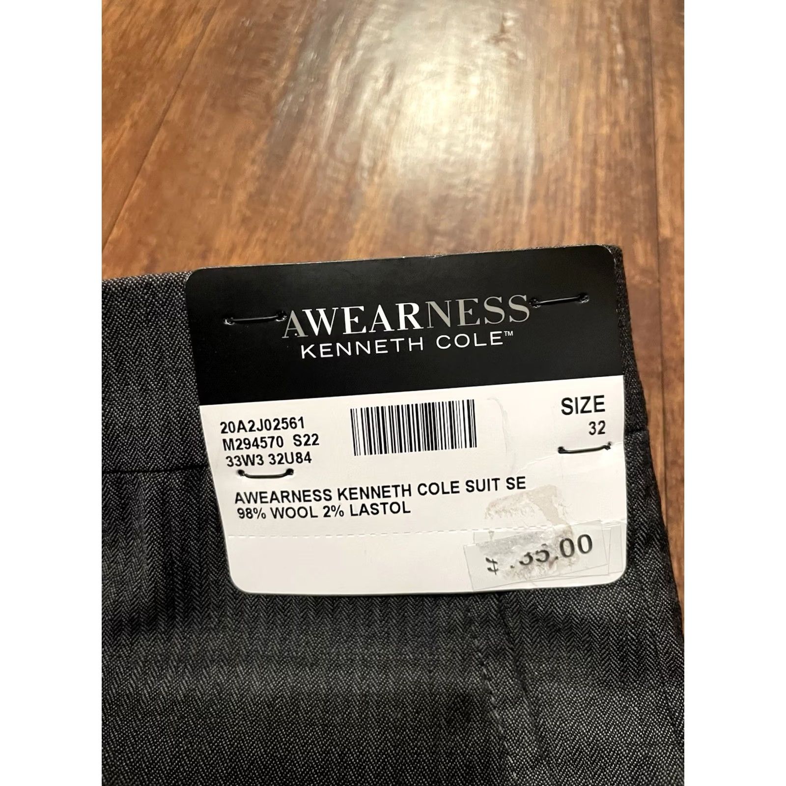 Kenneth Cole Kenneth Cole Awearness Stretch Fit Pants Mens 32 Gray Wool Blend (F611) Size US 35 - 2 Thumbnail