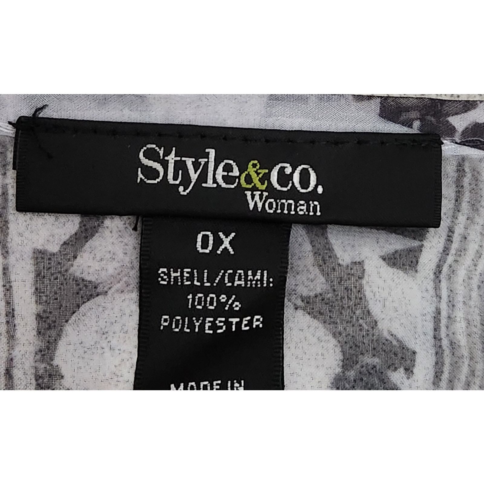 Other Style & Co. Woman Black Gray Sheer Overlay Cami Top 0X Size XL / US 12-14 / IT 48-50 - 5 Thumbnail