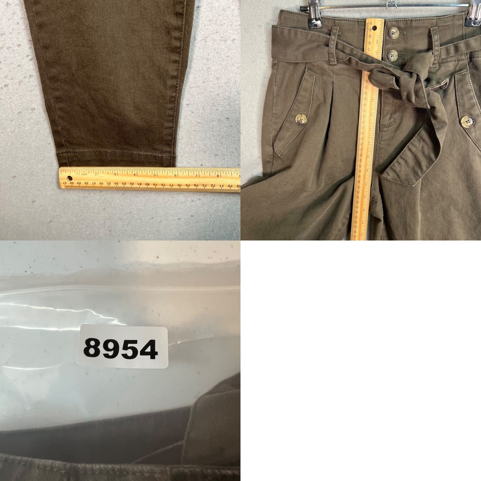 Loft Loft Womens Paperbag Tapered Leg Pants Size 0P Brown Cotton Blend Size 25" / US 0 / IT 36 - 8 Thumbnail