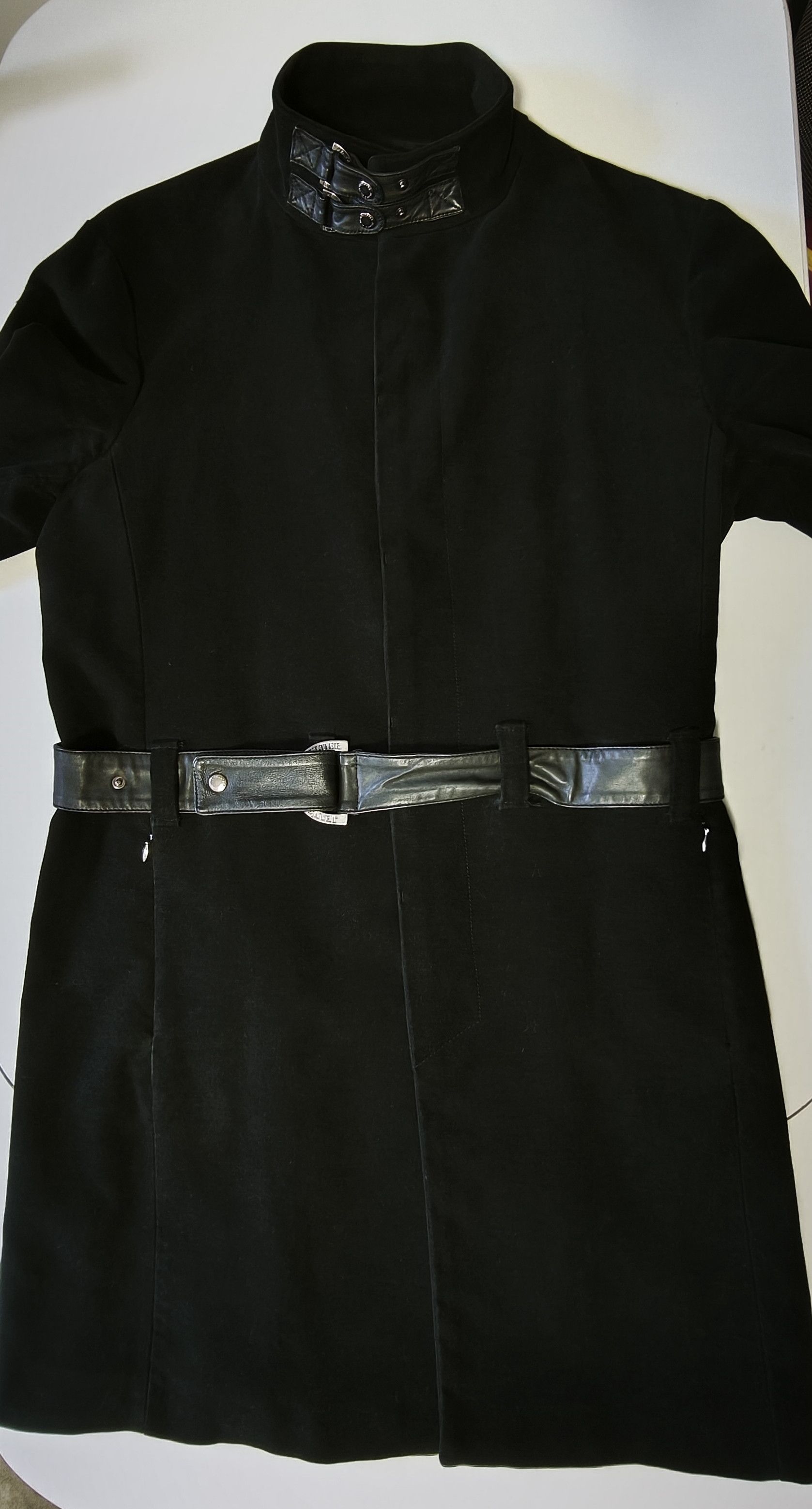 Jean Paul Gaultier Black velvet coat with black leather straps Size US L / EU 52-54 / 3 - 17 Thumbnail