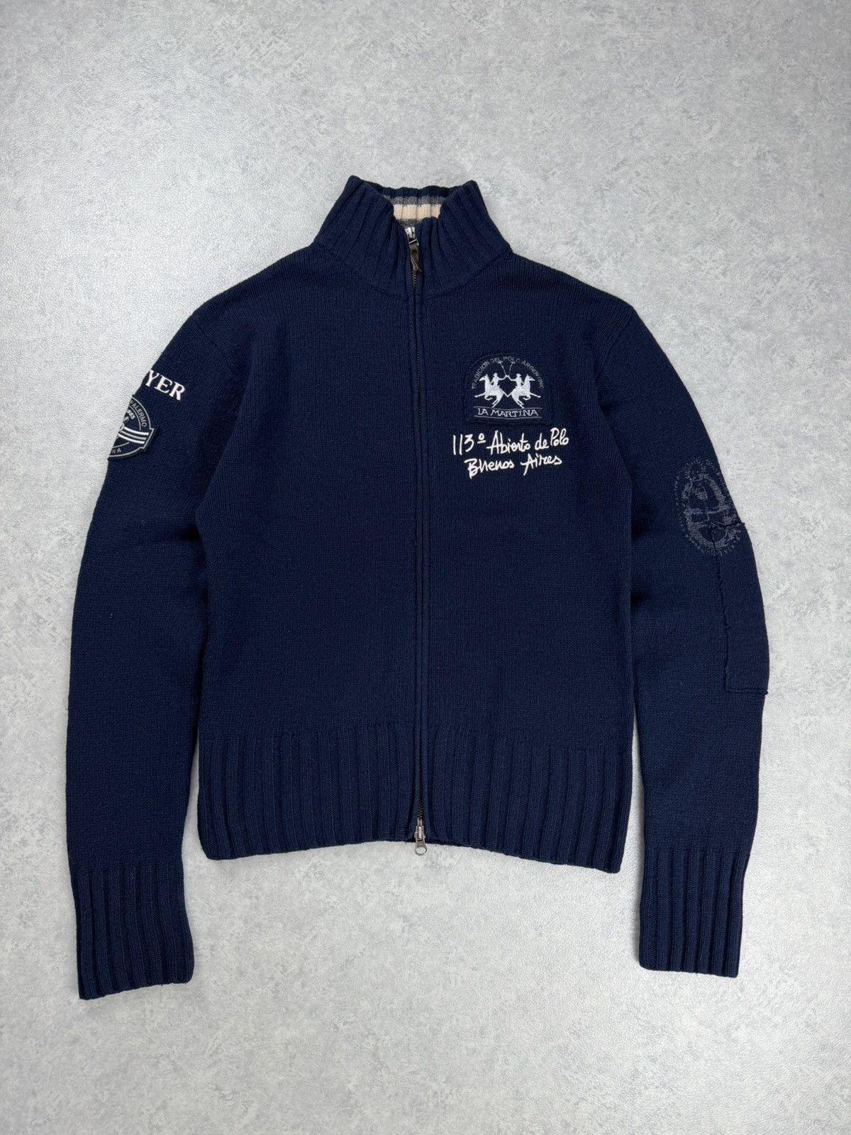 La Martina La Martina Men’s Merino Wool Full Zip Sweater Navy Size M Size US M / EU 48-50 / 2 - 1 Thumbnail