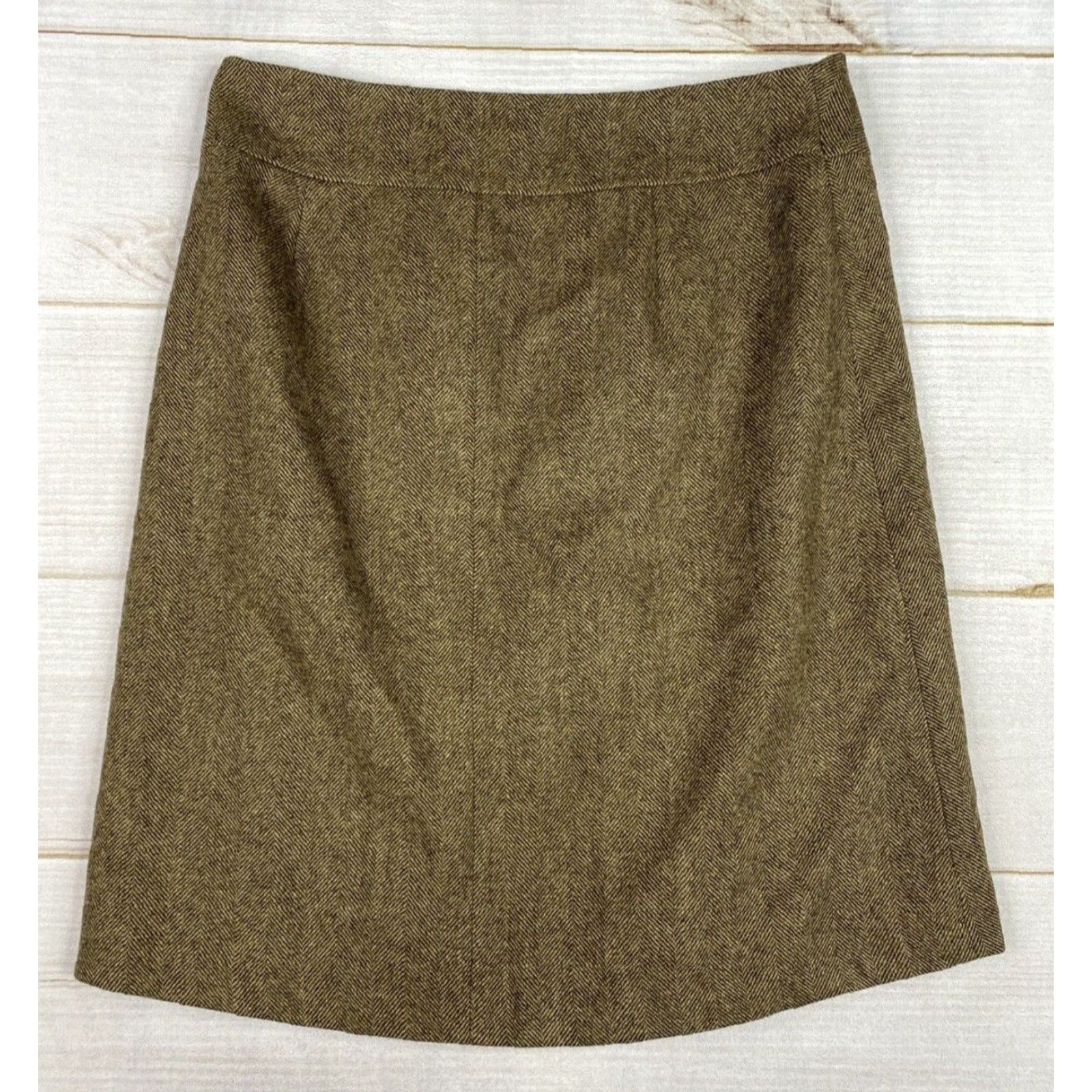 Gap VINTAGE Gap Skirt Womens 8 Brown Lined Wool Blend Knee Length Side Zip Y2K Size 30" / US 8 / IT 44 - 8 Thumbnail