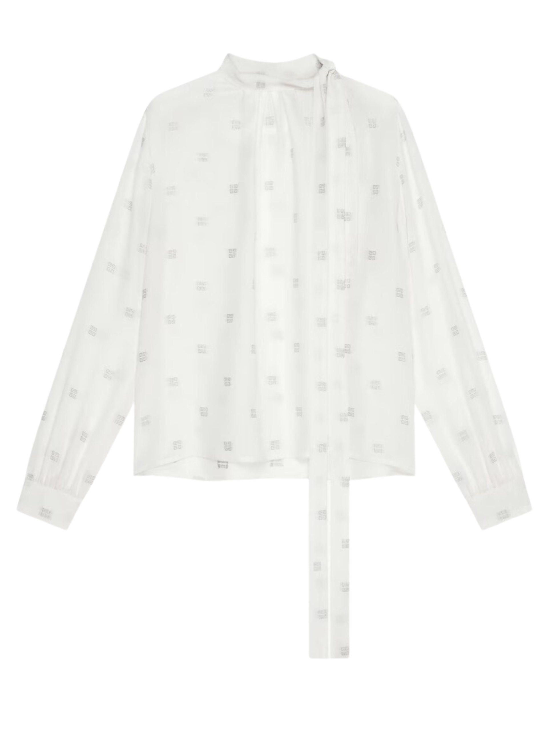 o1w1db10325 Lavaliere Long Sleeves Blouse in White